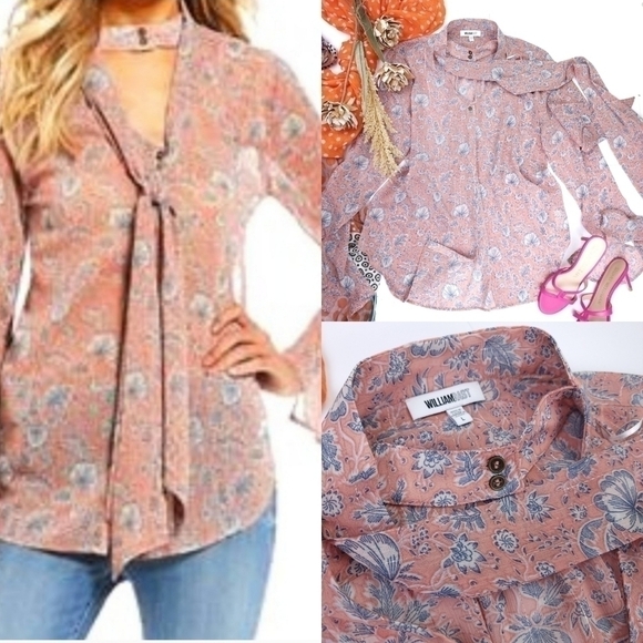 William Rast Boho Floral Top Sz L - Picture 1 of 16